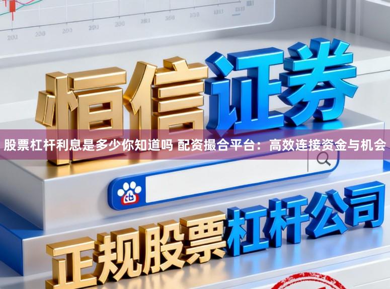 股票杠杆利息是多少你知道吗 配资撮合平台:高效连接资金与机会